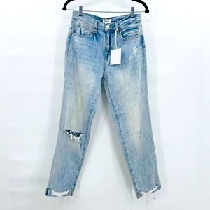 NWT Pistola Jeans High Rise Relaxed Roller Distressed Blue Size 25